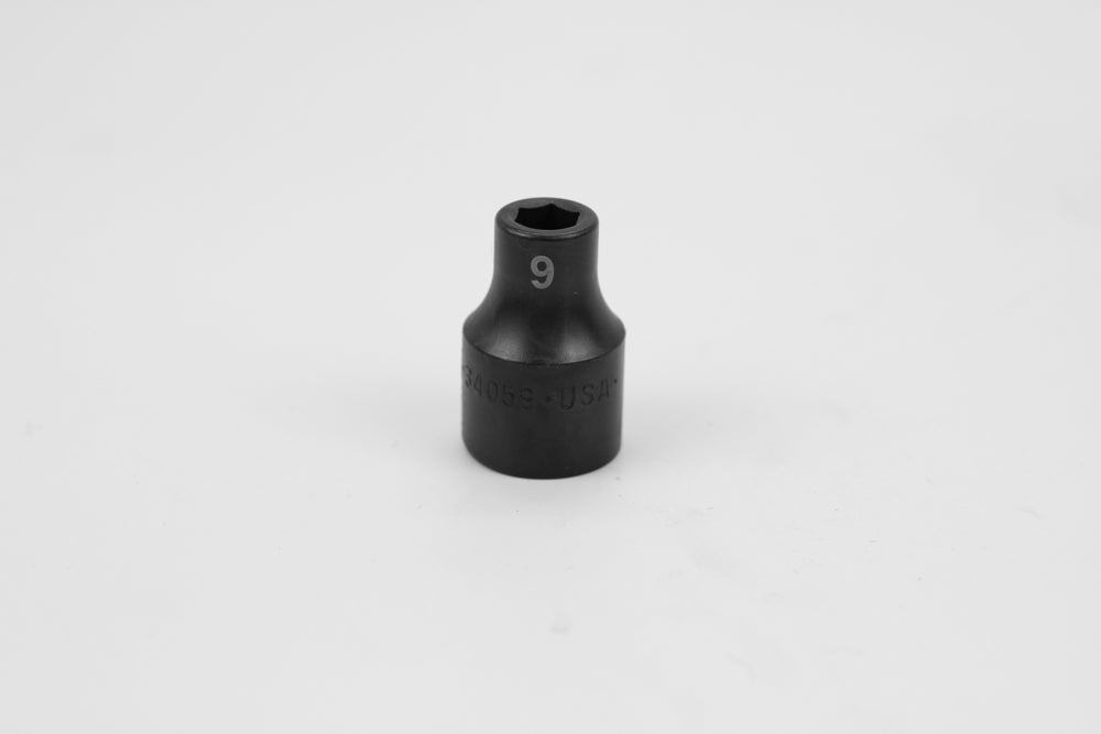 9 mm 1/2" Drive 6 Point Standard Metric Impact Socket