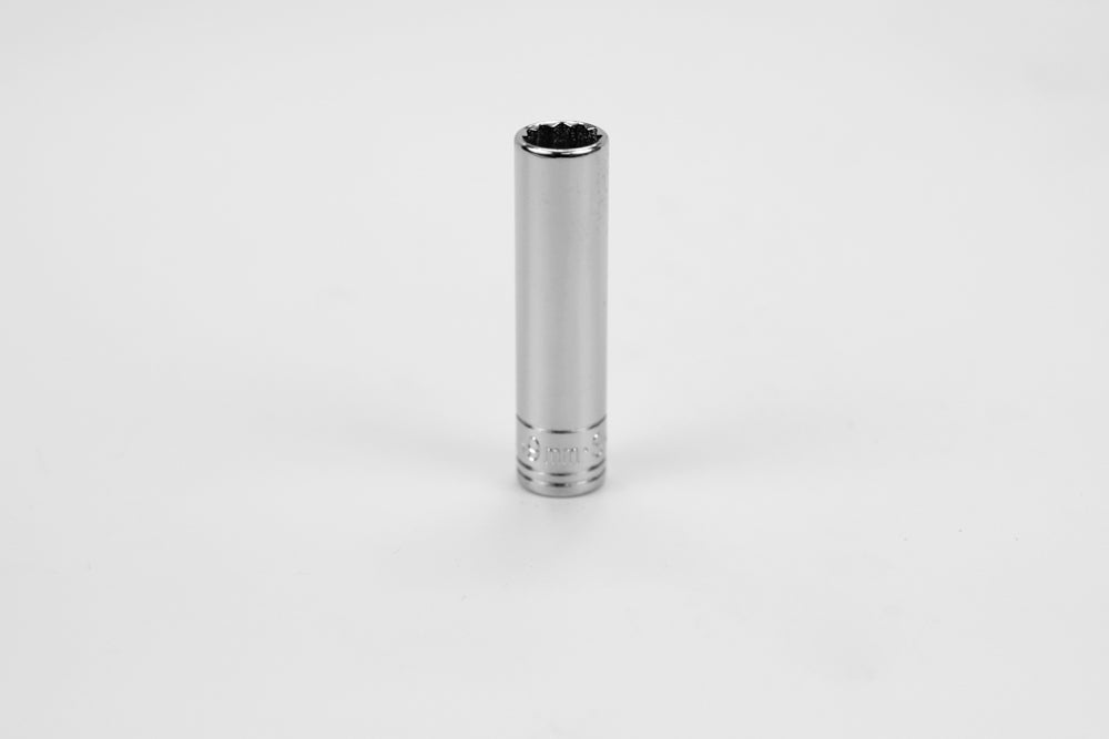 9 mm 1/4" Drive 12 Point Metric Deep Chrome Socket