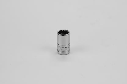 9 mm 1/4" Drive 12 Point Metric Standard Chrome Socket