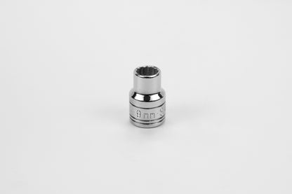9 mm 3/8" Drive 12 Point Metric Standard Chrome Socket