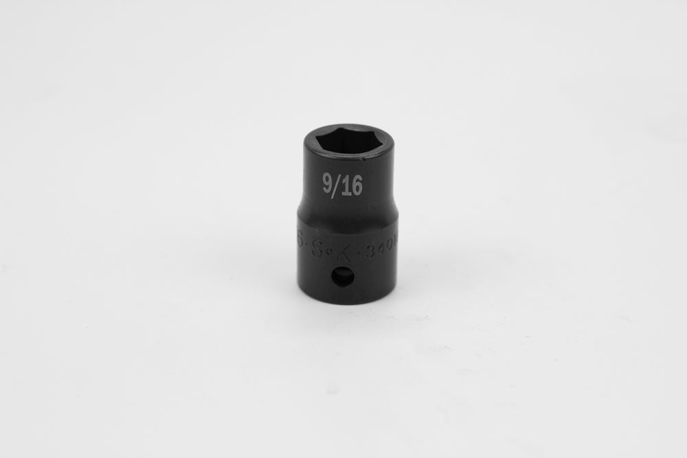 9/16" 1/2" Drive 6 Point Standard Fractional Impact Socket