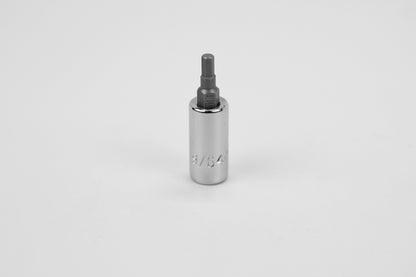 9/64" 1/4" Drive Hex Chrome Bit Socket