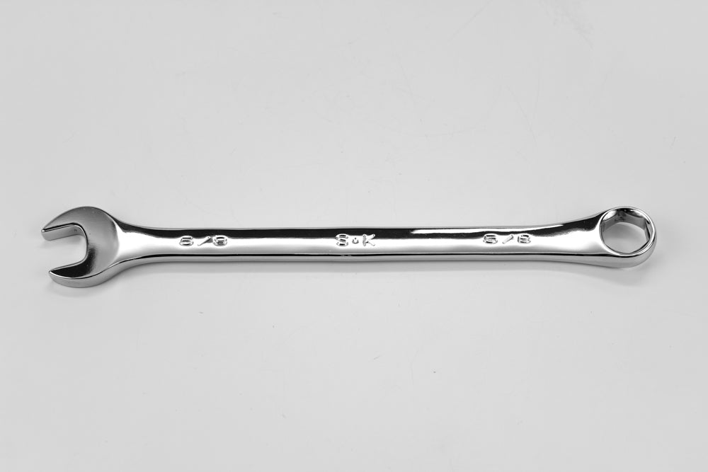 5/8" 6 Point Fractional Long Combination Chrome Wrench